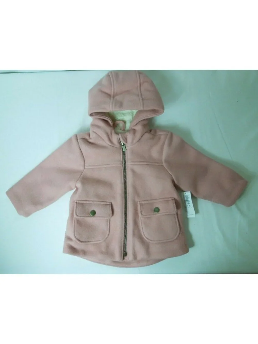Old Navy Toddler Girl Soft-Brushed Hooded Coat Antique Pink Size 12-18M- NWT